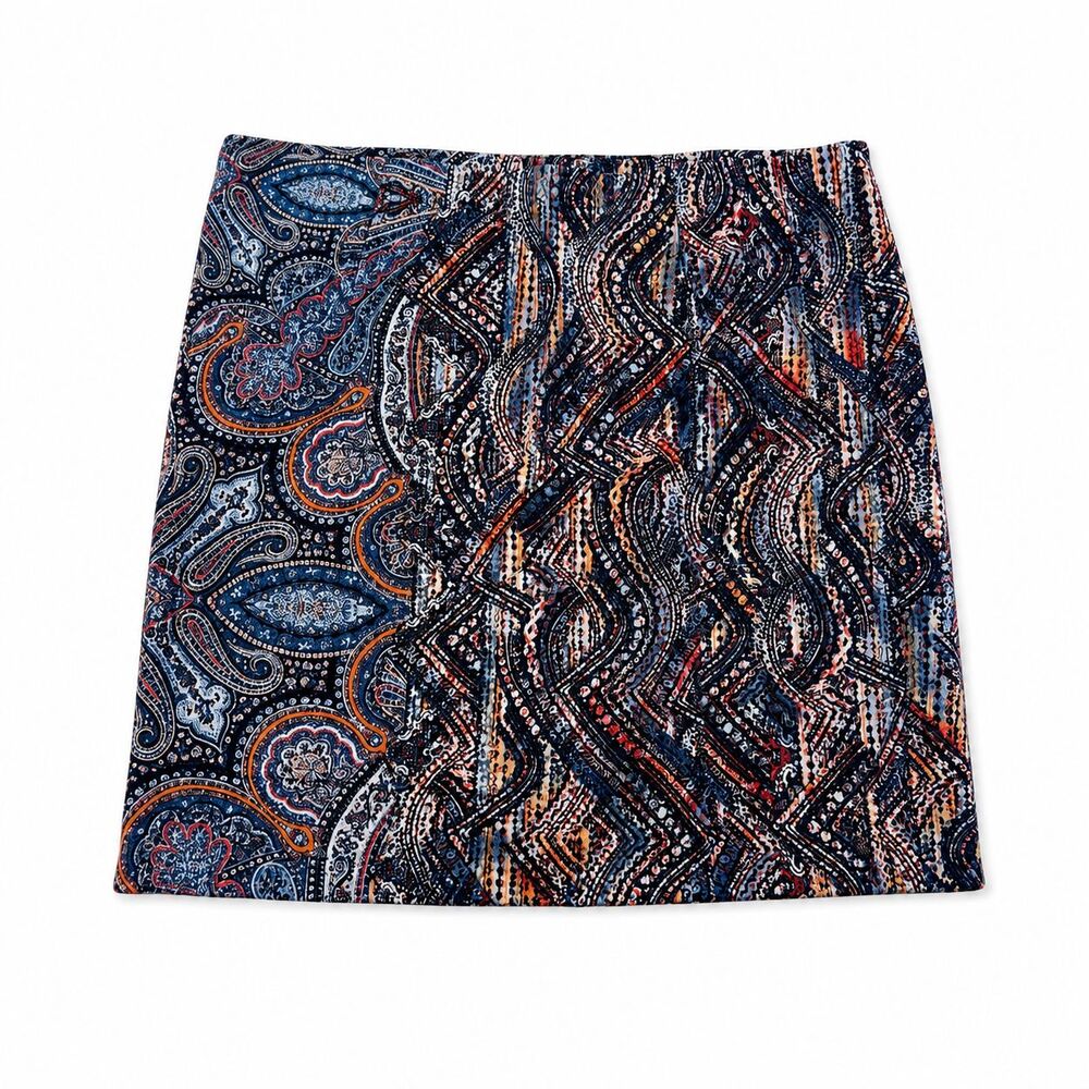 Women's J Jill Ponte Pencil Paisley Print Pencil Skirt Size L